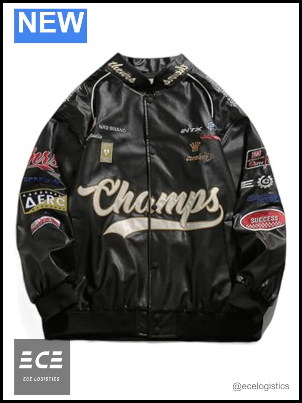 Faux Leather Oversized Motorcycle Racing Jacket Streetwear Biker